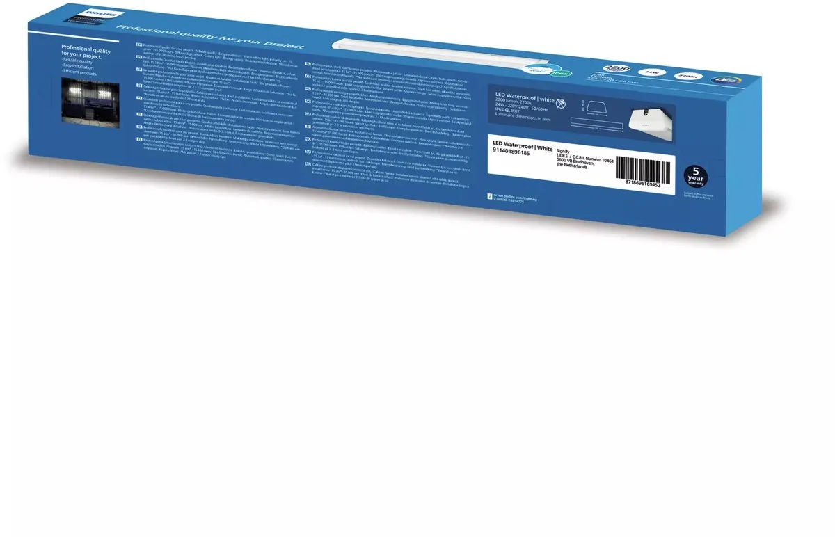 Philips Aqualine Linea Plafonnière LED 24W - 2200lm - Ø12cm
