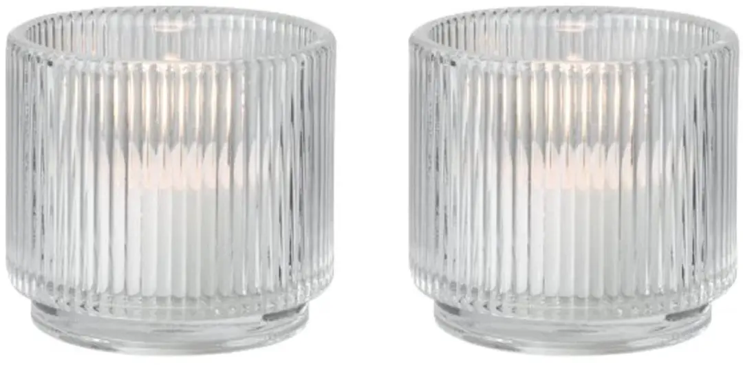 Stelton Pilastro theelichthouder H6cm D6.5cm set van 2 helder