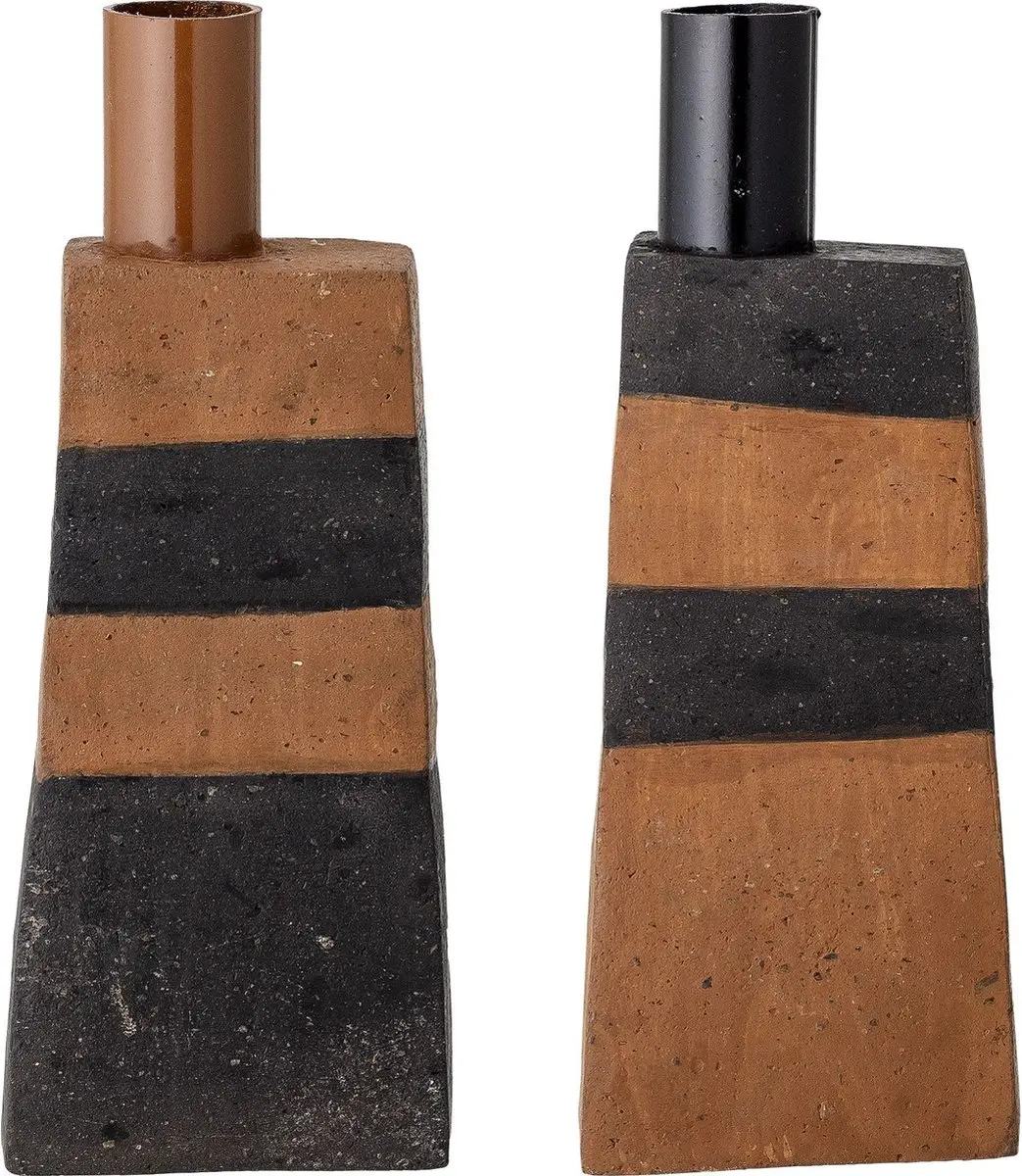 Key kandelaar set Black Terracotta