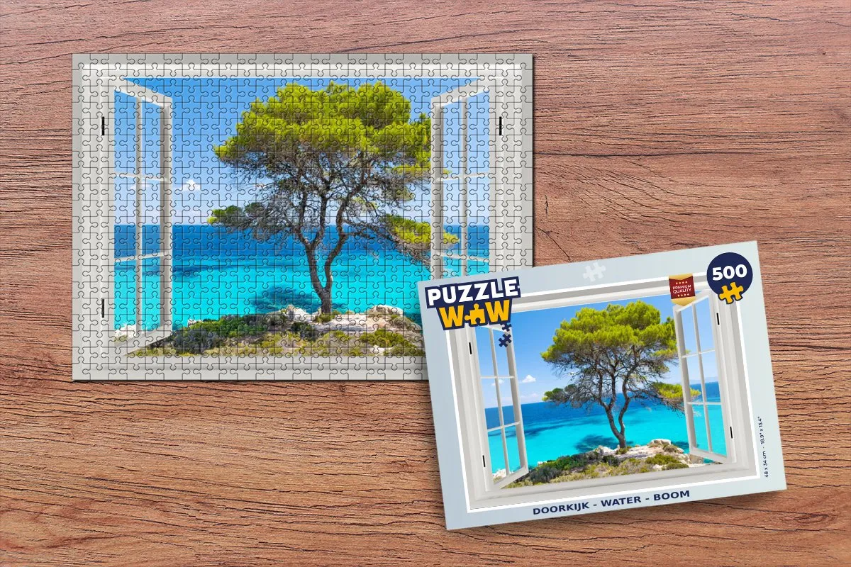 PuzzleWow Doorkijk Water Boom Legpuzzel 500 Stuks - Multicolor