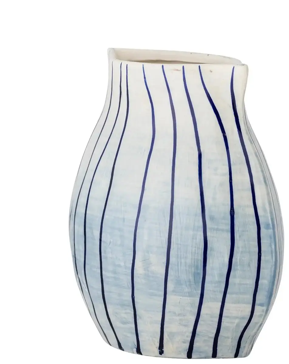 Bloomingville Esra Vaas Aardewerk - Blauw - afbeelding 4 van 5