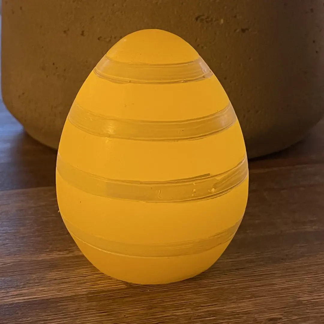 Deluxe Homeart LED Paasei Geel met strepen