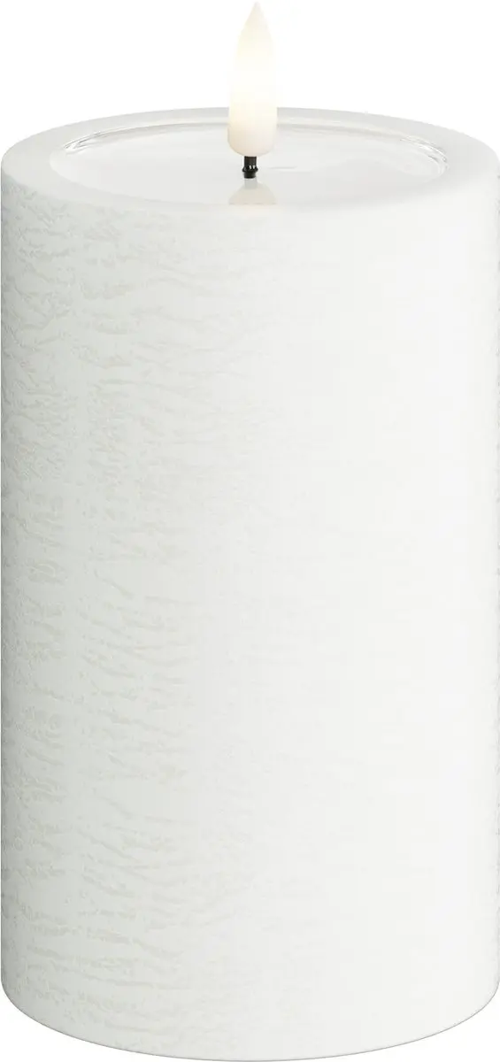 DeLuxe Homeart Unique Kaars 7,5x12,5cm Wit