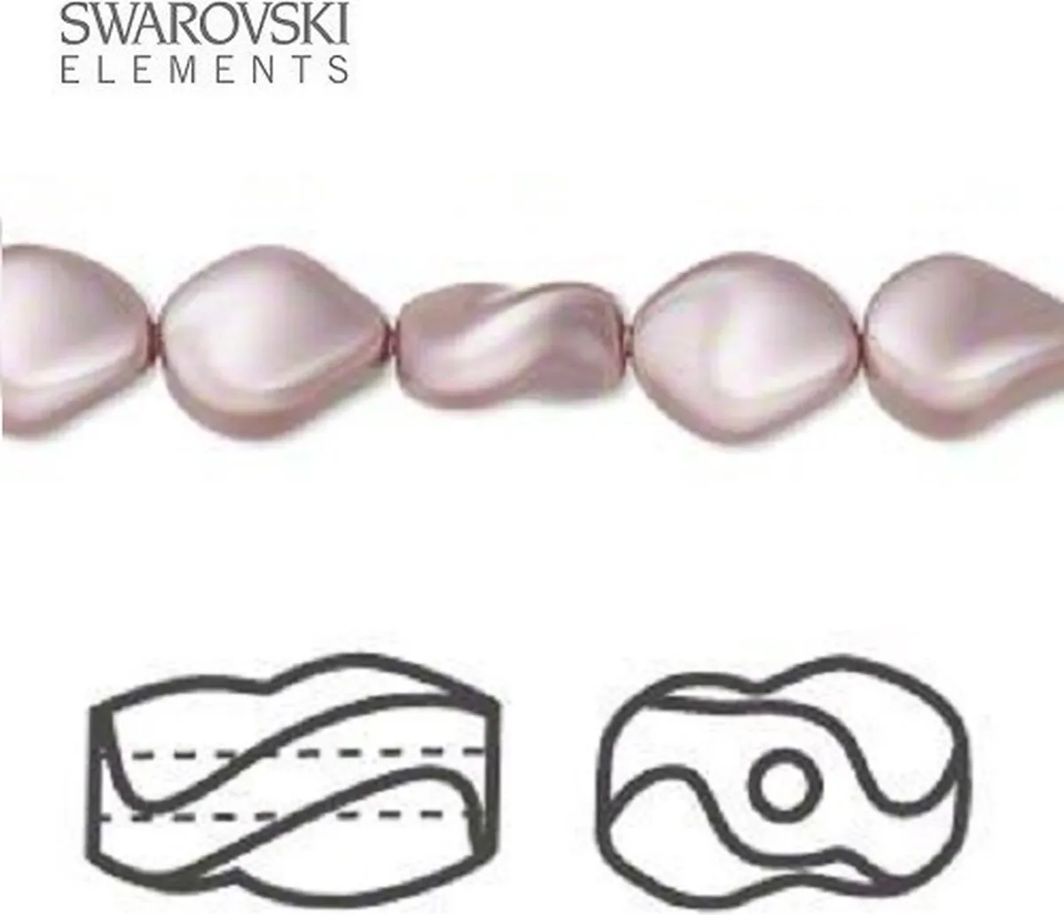 Swarovski Elements Curve Parels 9x8mm