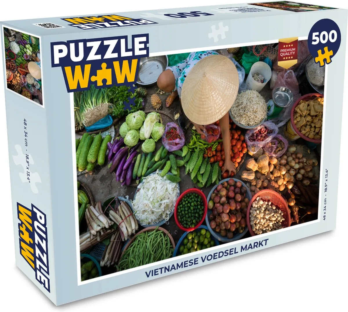 PuzzleWow Vietnamese Voedsel Markt Legpuzzel 500 Stuks