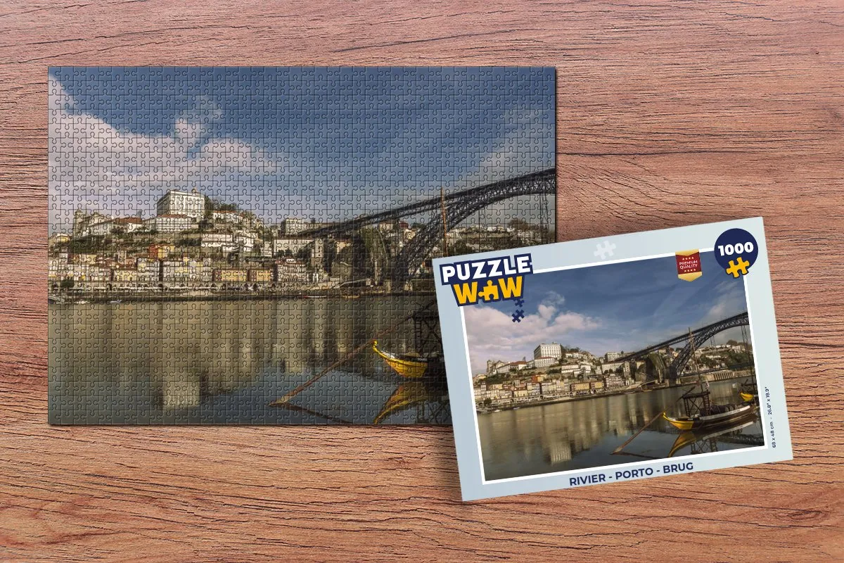 PuzzleWow Rivier Porto Brug Legpuzzel 1000 Stuks - Multicolor
