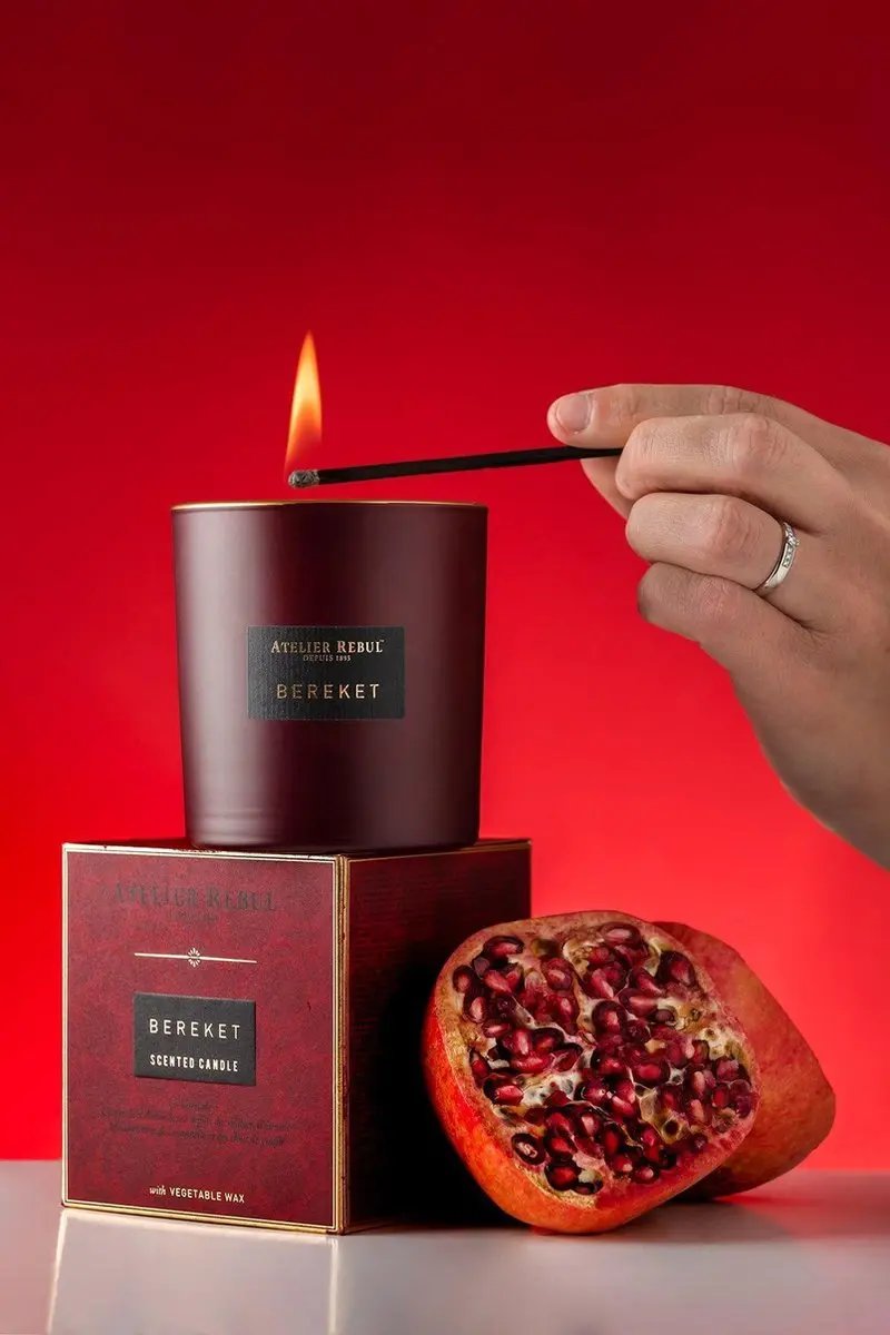 Atelier Rebul Bereket Geurkaars 210g - Rood - afbeelding 2 van 6
