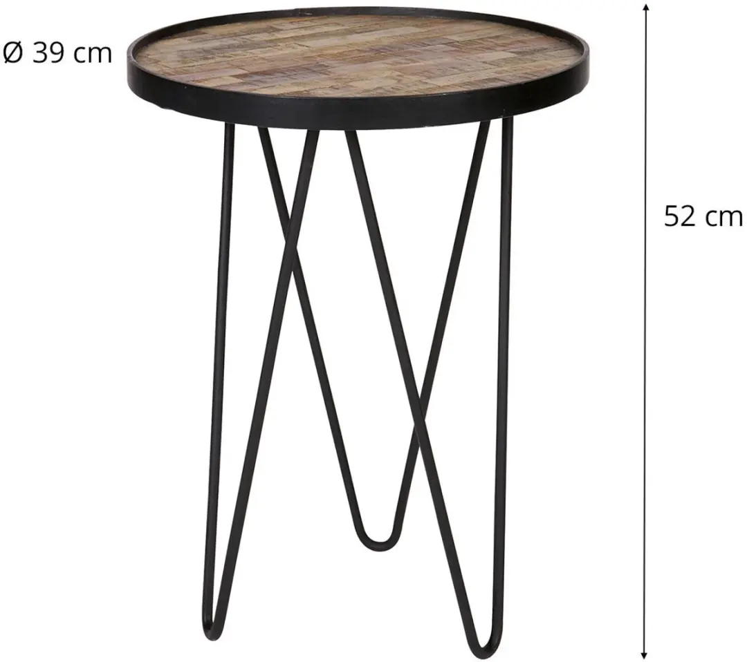 WOOOD Lev Bijzettafel - Zwart - afbeelding 3 van 3