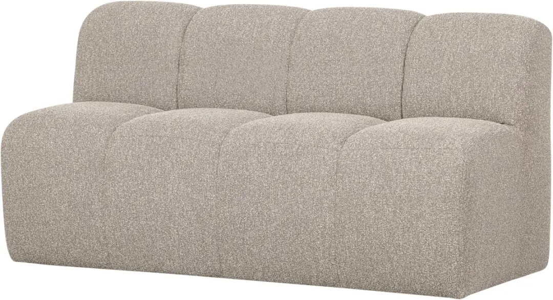 WOOOD Mojo Eetbankje Met Rugleuning - Bouclé - Beige Melange - 164cm