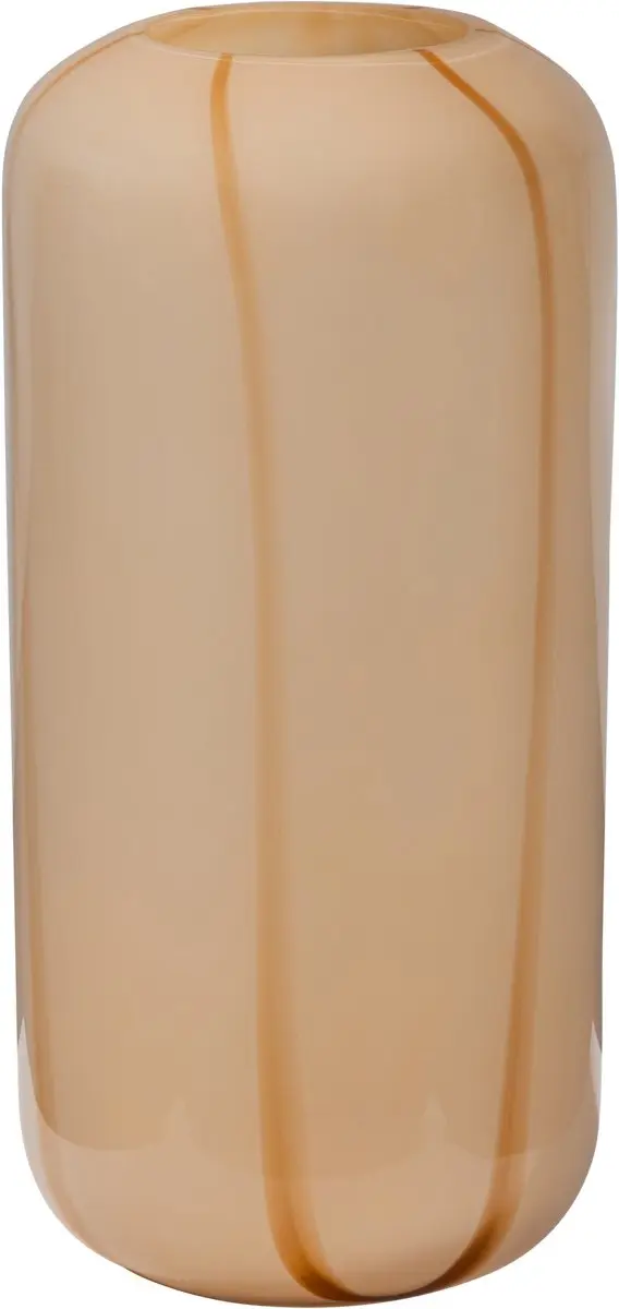 WOOOD Arles Vaas Met Streep - Glas - Naturel - 40x20x20