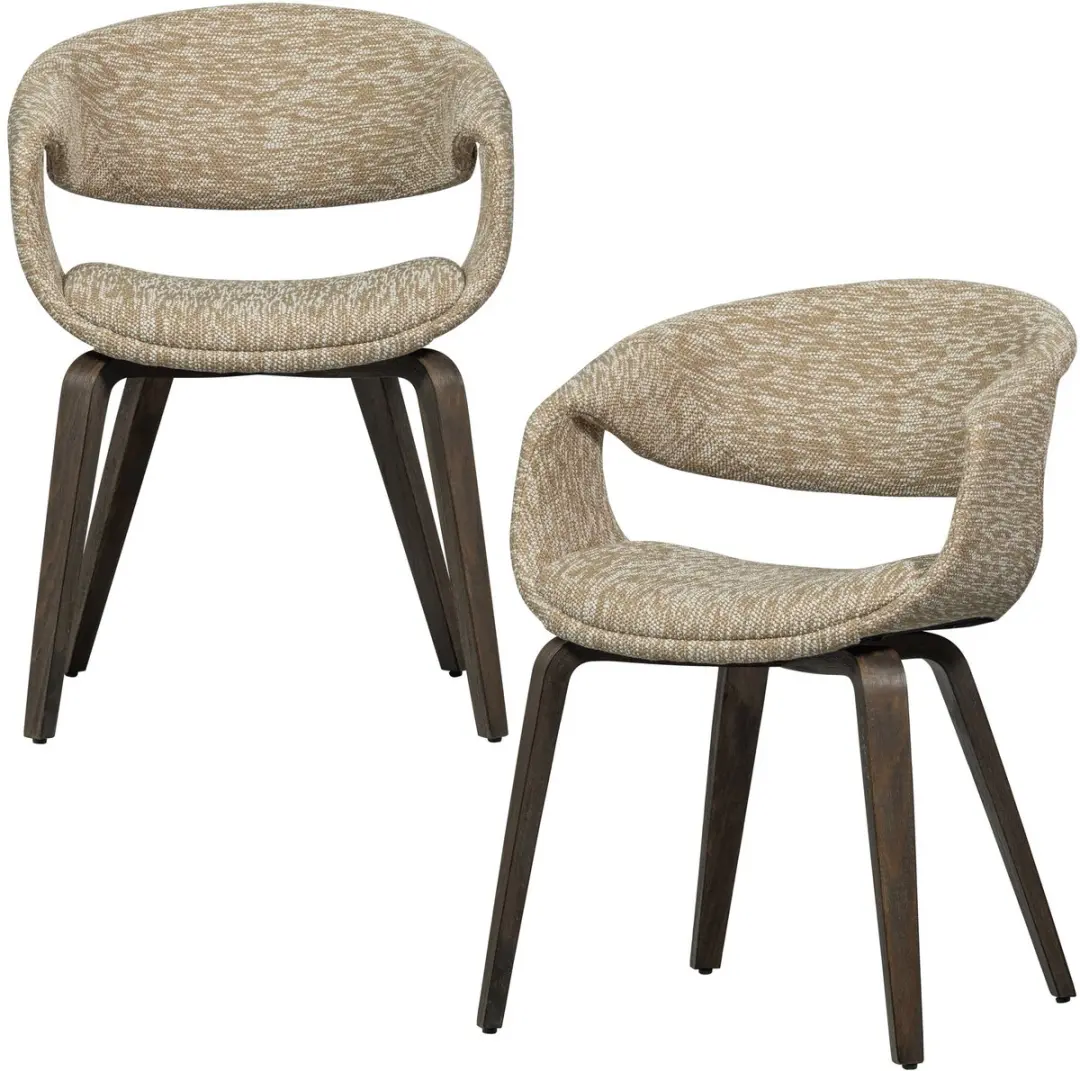 WOOOD Yossi Eetkamerstoelen Met Houten Bruinen Poot