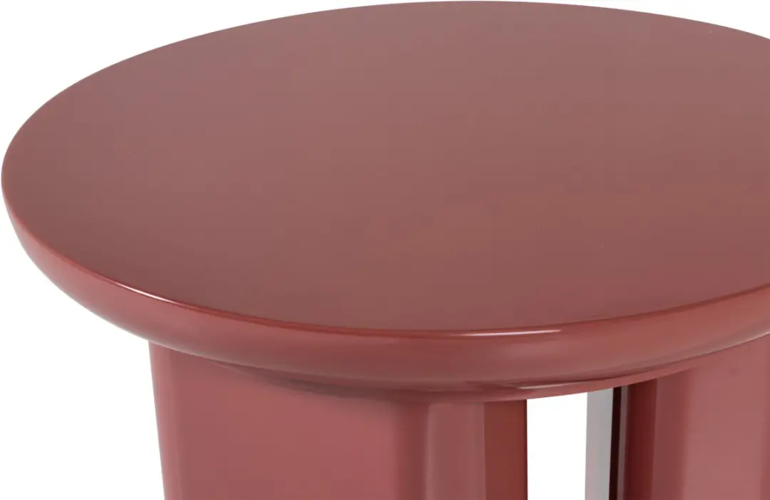 WOOOD Orivo Bijzettafel - Hout - Hoogglans Roodroze - Ø40cm - afbeelding 4 van 5