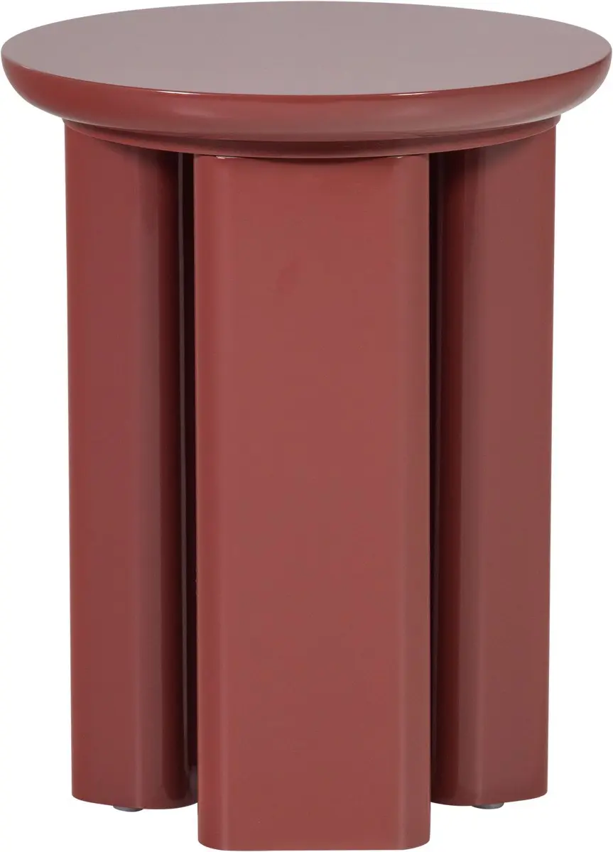 WOOOD Orivo Bijzettafel - Hout - Hoogglans Roodroze - Ø40cm - afbeelding 5 van 5