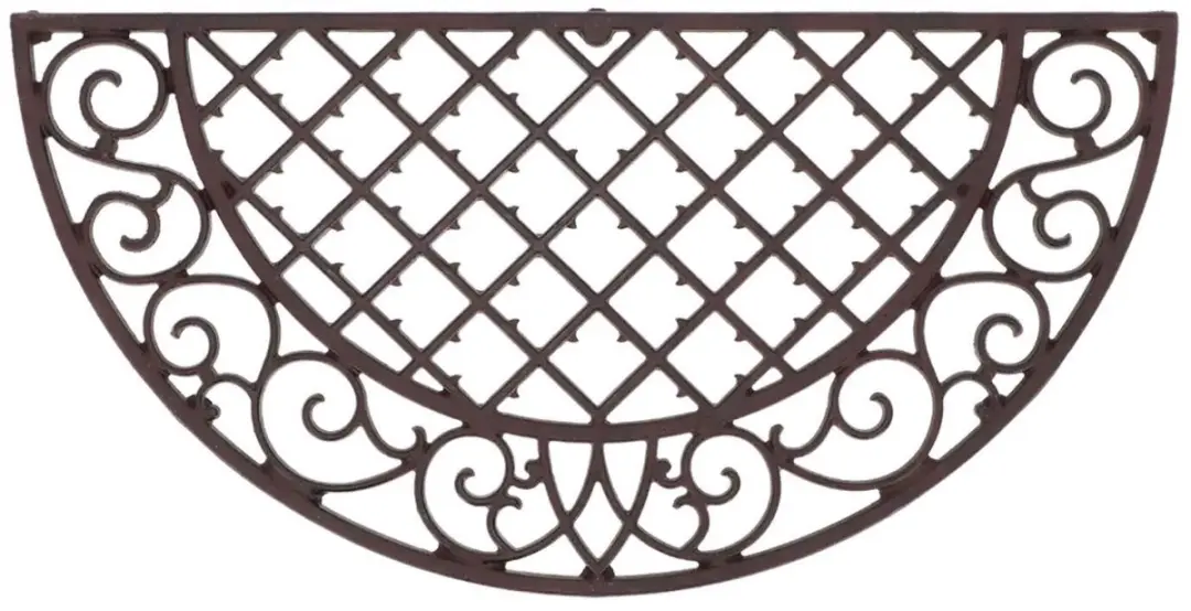 Esschert Design Deurmat gietijzer ruit half rond bruin