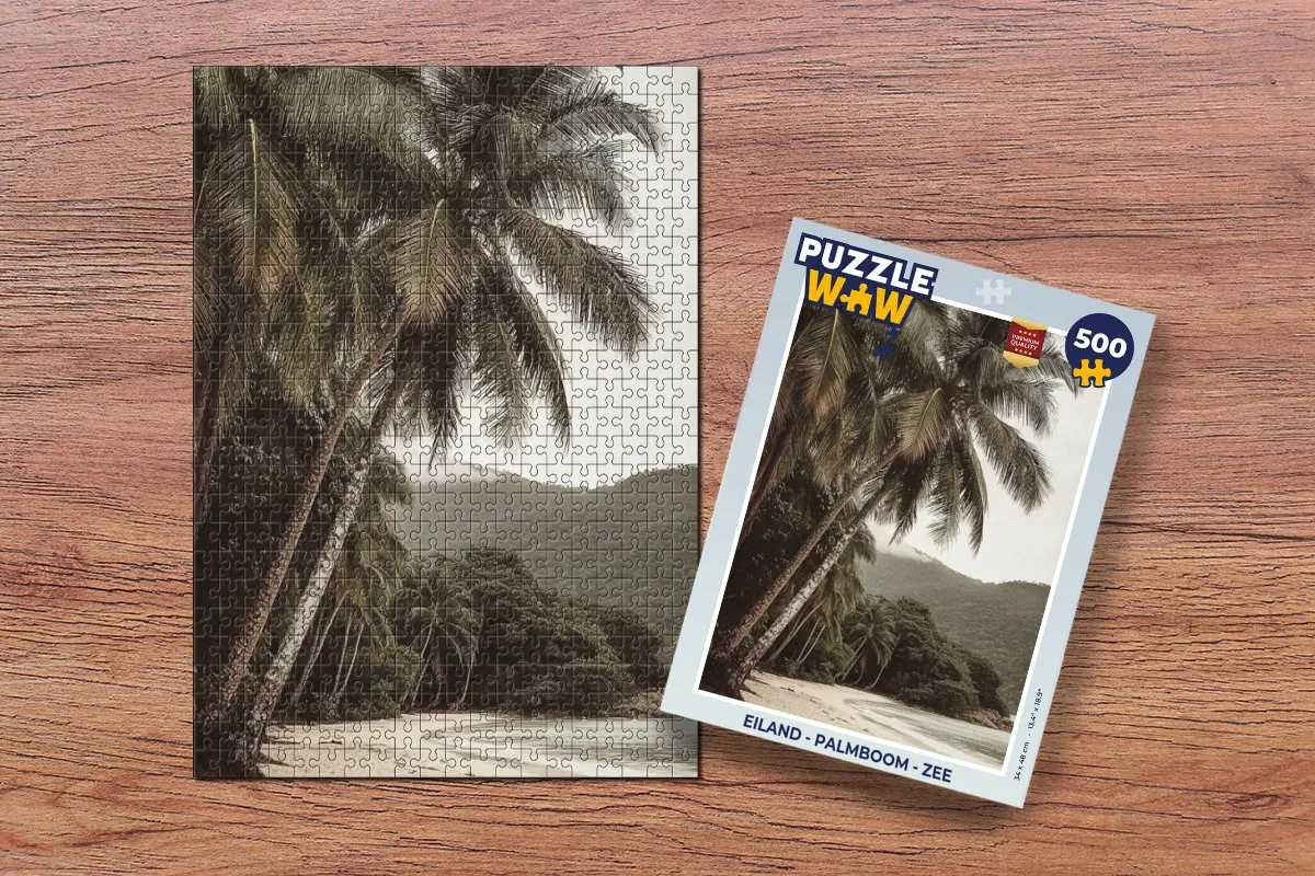PuzzleWow Legpuzzel Eiland - Palmboom - 500 Stuks
