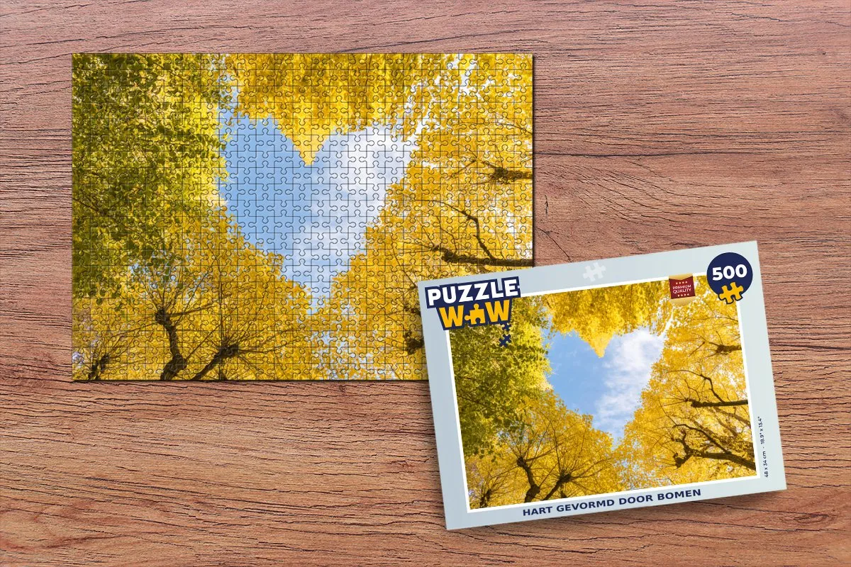 PuzzleWow Puzzel Bomen Hart Geel Lucht 500 Stuks - Multicolor