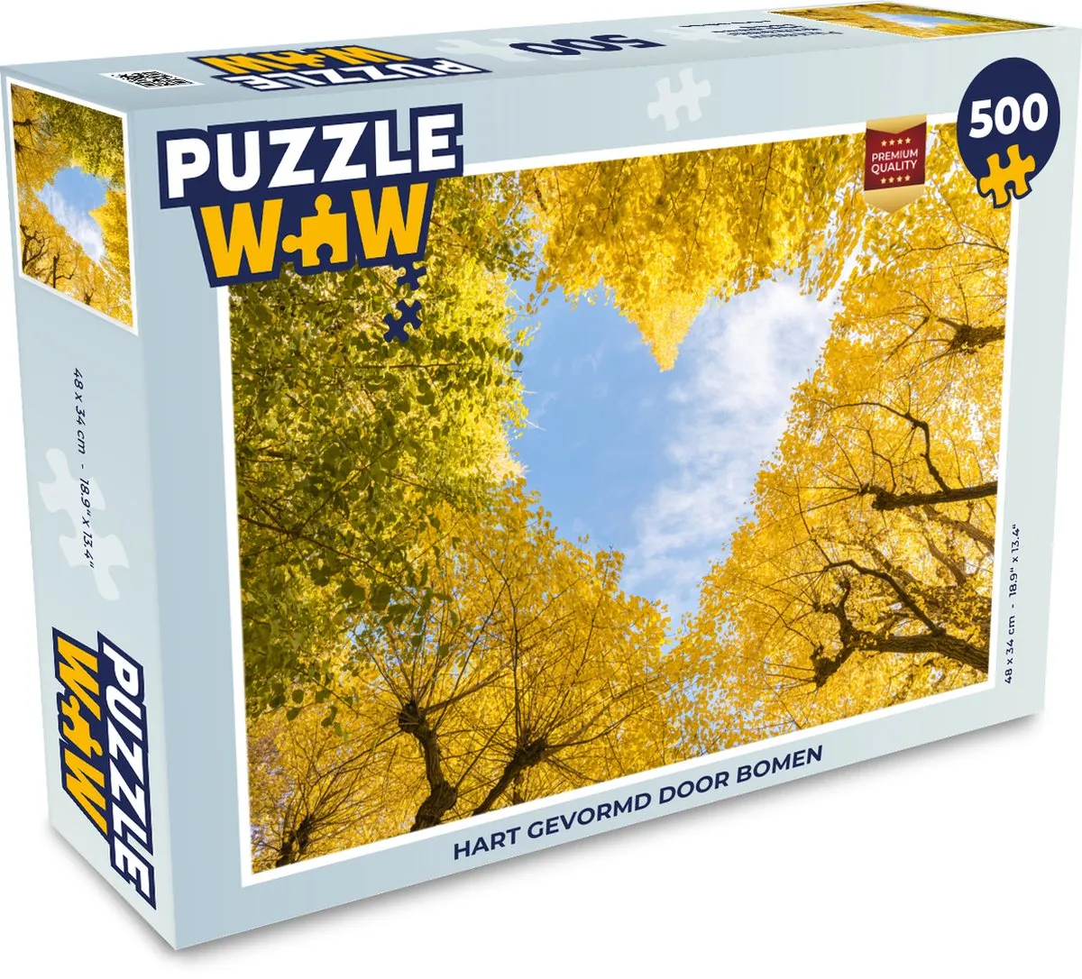 PuzzleWow Puzzel Bomen Hart Geel Lucht 500 Stuks - Multicolor