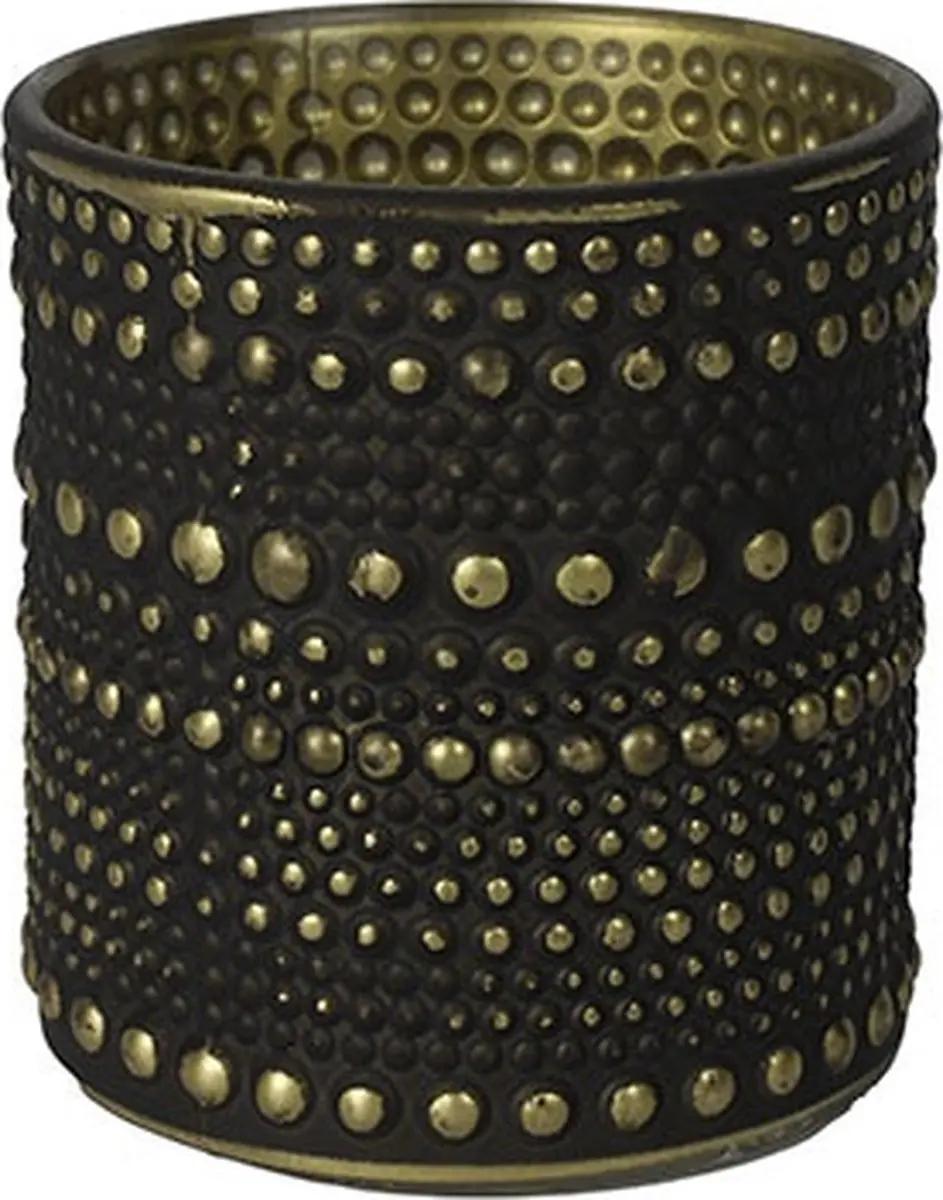 Theelichth ro Nelle S zwart/goud