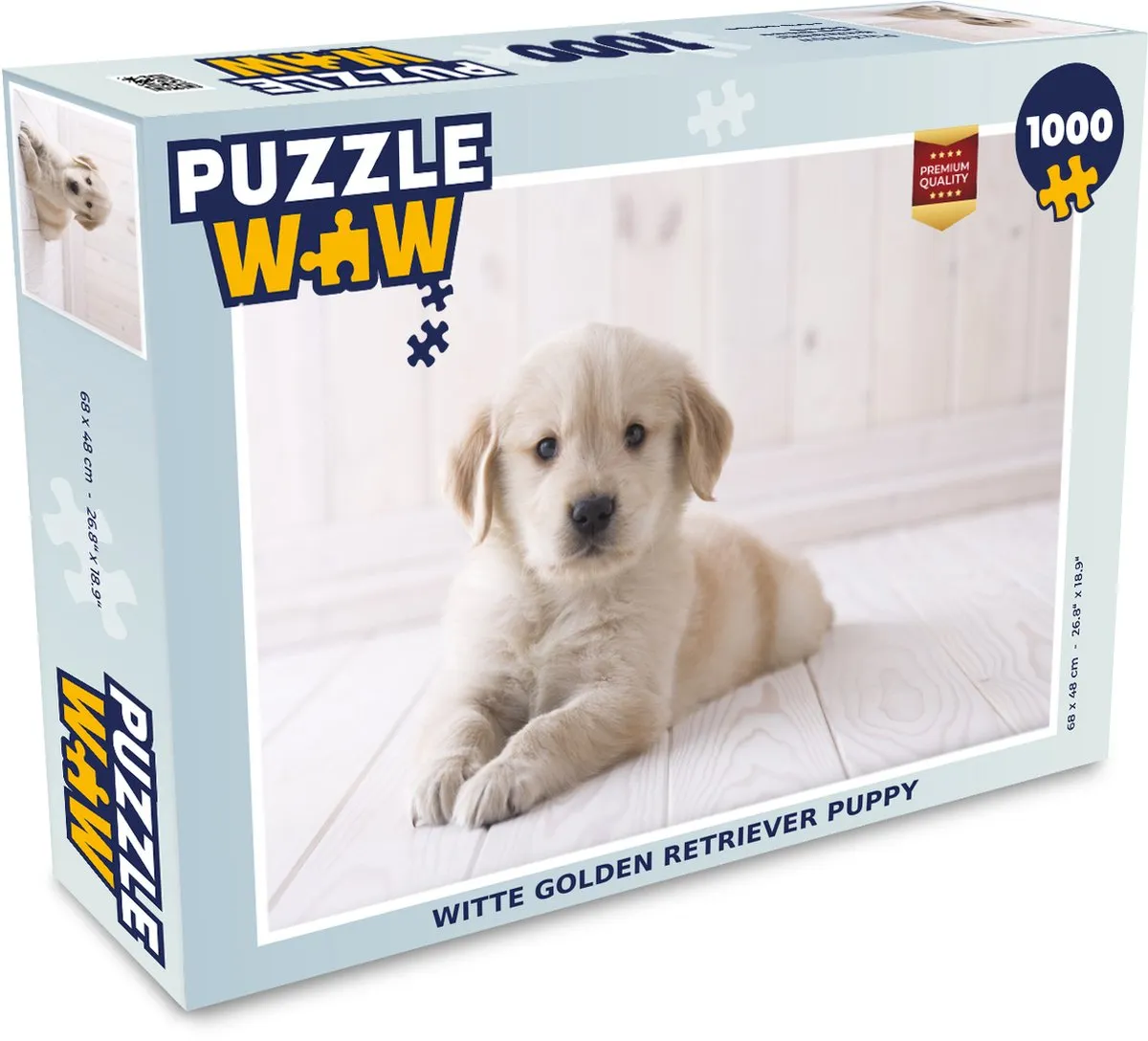 PuzzleWow Witte Golden Retriever Puppy Legpuzzel 1000 Stuks