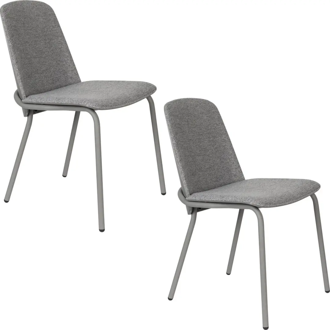 Zuiver Clip Eetkamerstoelen Grijs - Set van 2