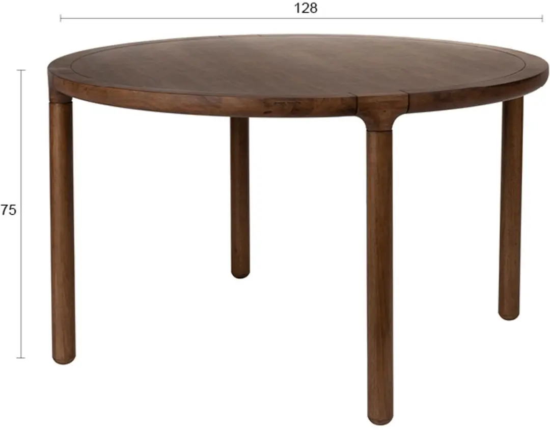 Zuiver Storm Eettafel 128cm Walnoot - afbeelding 5 van 6