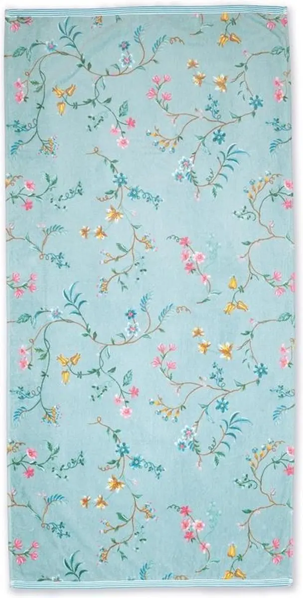 Pip Studio Les Fleurs Badhanddoek 70x140cm - Blauw - afbeelding 5 van 6