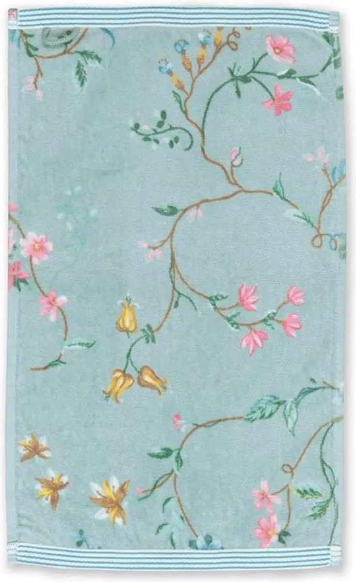 Pip Studio Les Fleurs Badhanddoek 70x140cm - Blauw - afbeelding 4 van 6