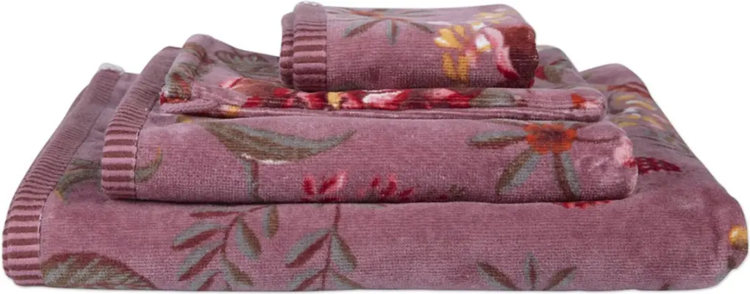 Pip Studio Secret Garden Handdoek Mauve 55x100cm - afbeelding 4 van 5