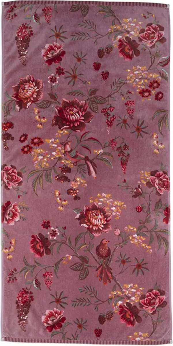 Pip Studio Secret Garden Handdoek Mauve 55x100cm - afbeelding 2 van 5