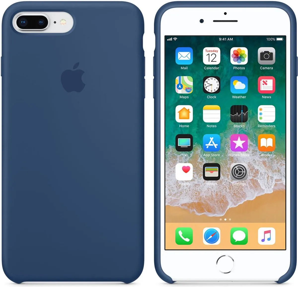 Apple Siliconen Hoesje iPhone 8 Plus/7 Plus MQ0M2ZM/A - Blauw