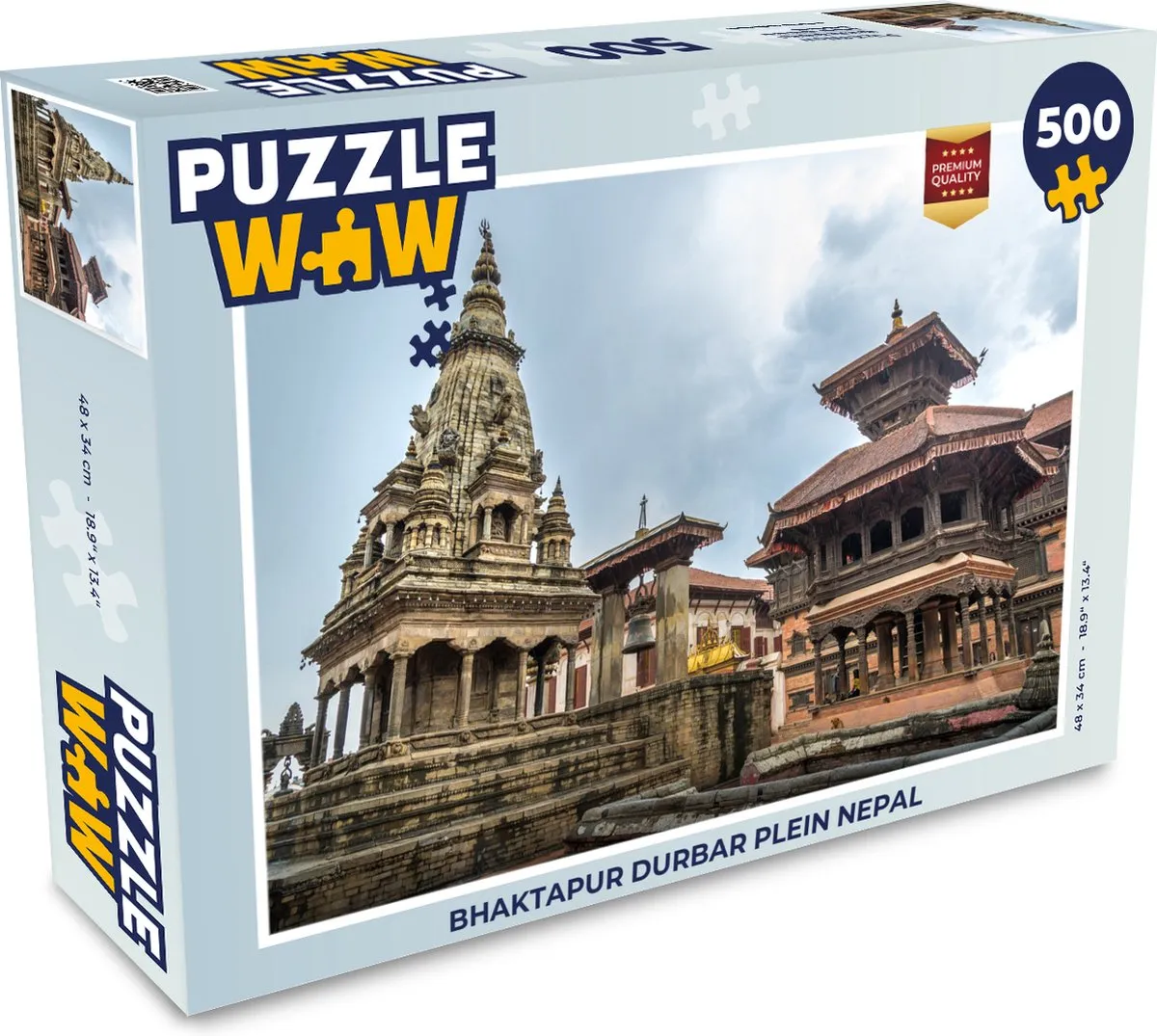 PuzzleWow Bhaktapur Durbar Plein Legpuzzel 500 Stuks - Multicolor