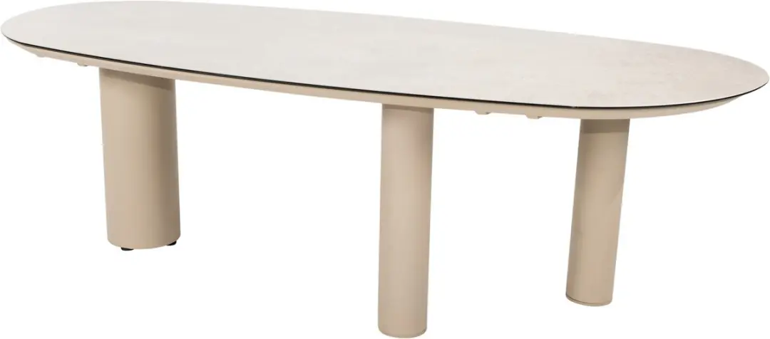 Denia dining tuintafel 240x105xH75 cm met 3 poten printed ceramic latte Taste 4S