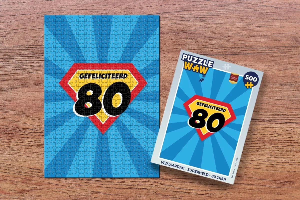 PuzzleWow Superheld Verjaardag Legpuzzel 500 Stuks - Multicolor
