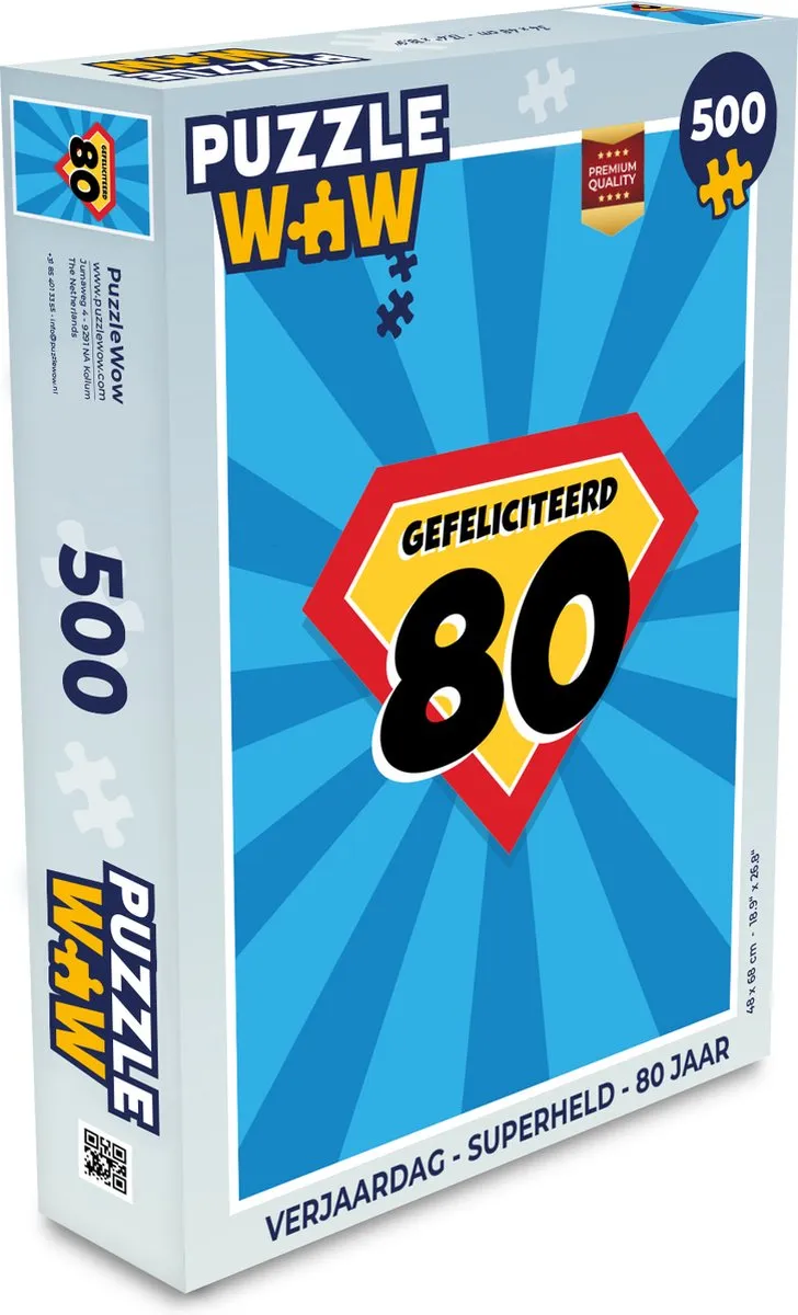 PuzzleWow Superheld Verjaardag Legpuzzel 500 Stuks