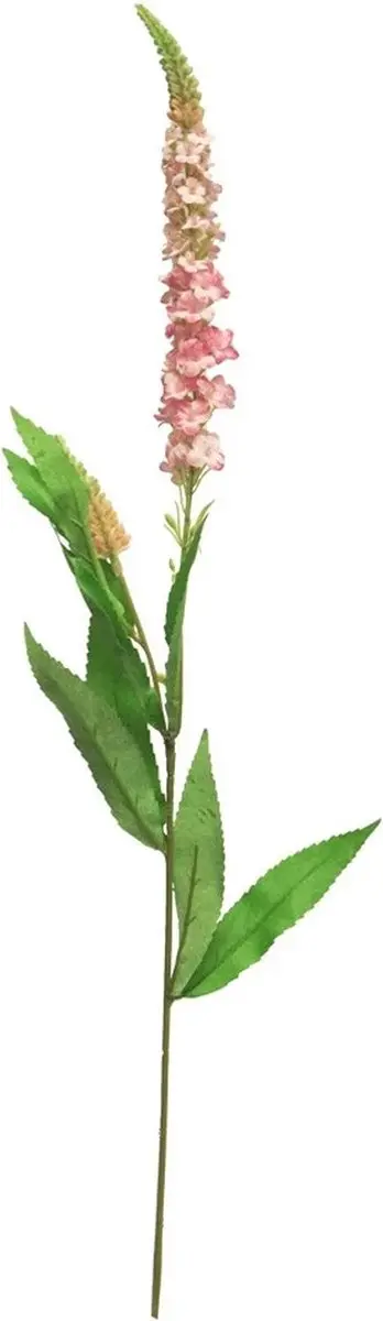 Bellatio Design Kunstbloem bloesemtak ridderspoor - 76 cm - lichtroze - kunst zijdebloemen - decoratie tak