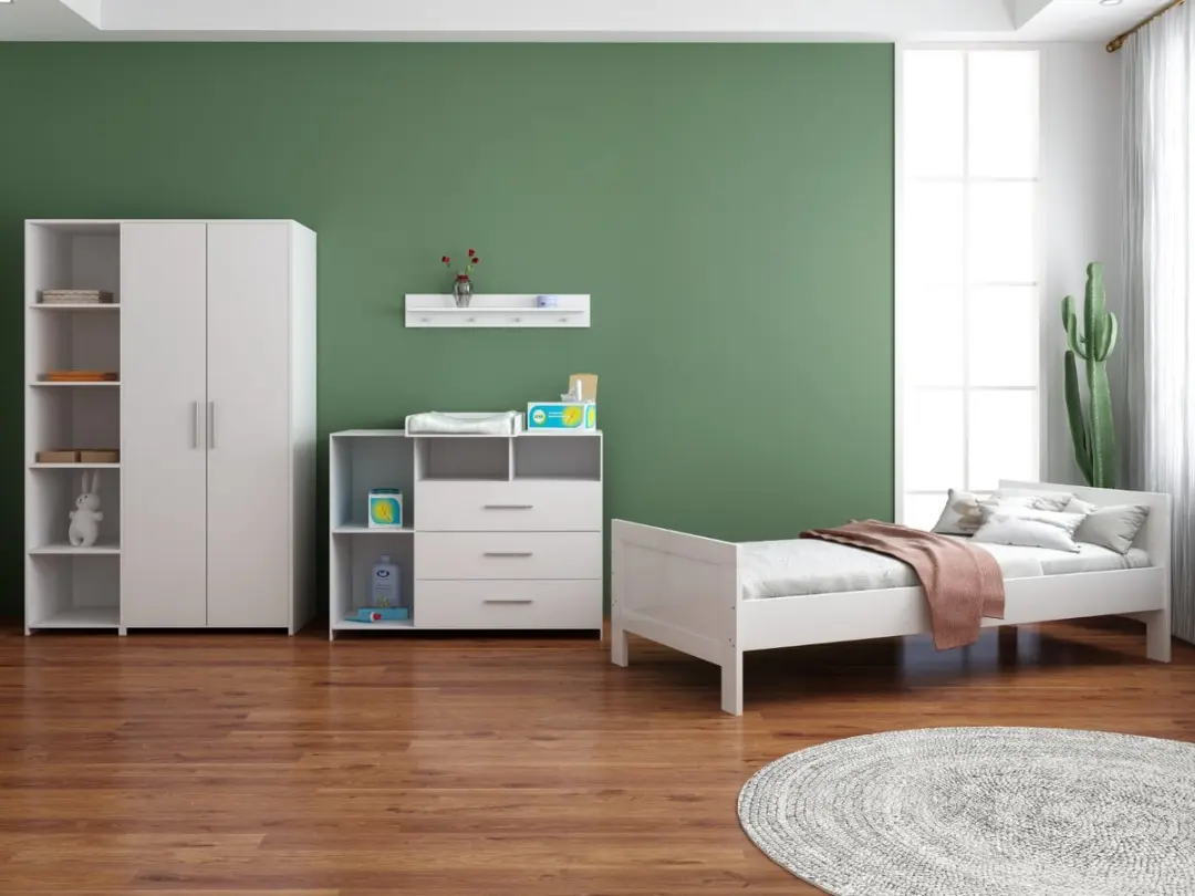 Born Lucky ® Tienerkamer Noel Wit 3 Delig met Commode Jim Wit en Lars Kledingka
