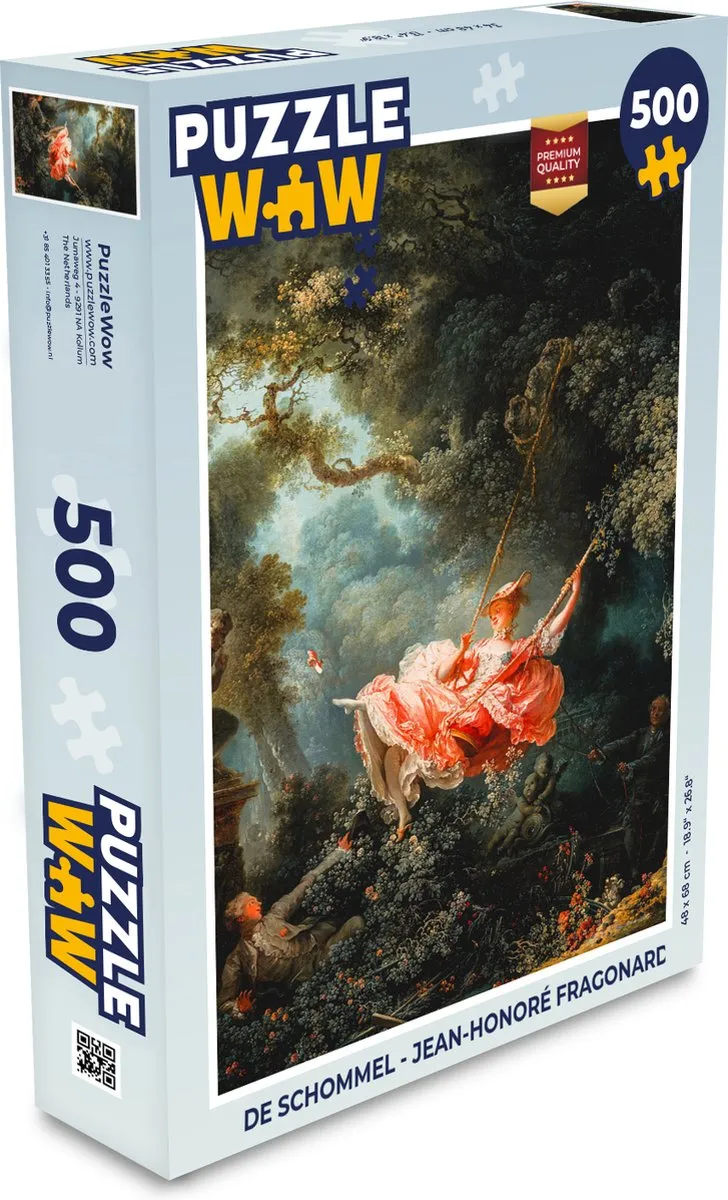 PuzzleWow Jean-Honoré Fragonard Legpuzzel 500 Stuks