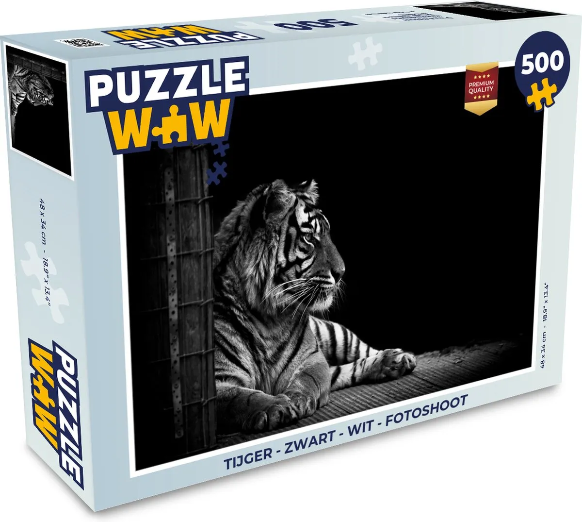 PuzzleWow Tijger Legpuzzel 500 Stuks - Multicolor