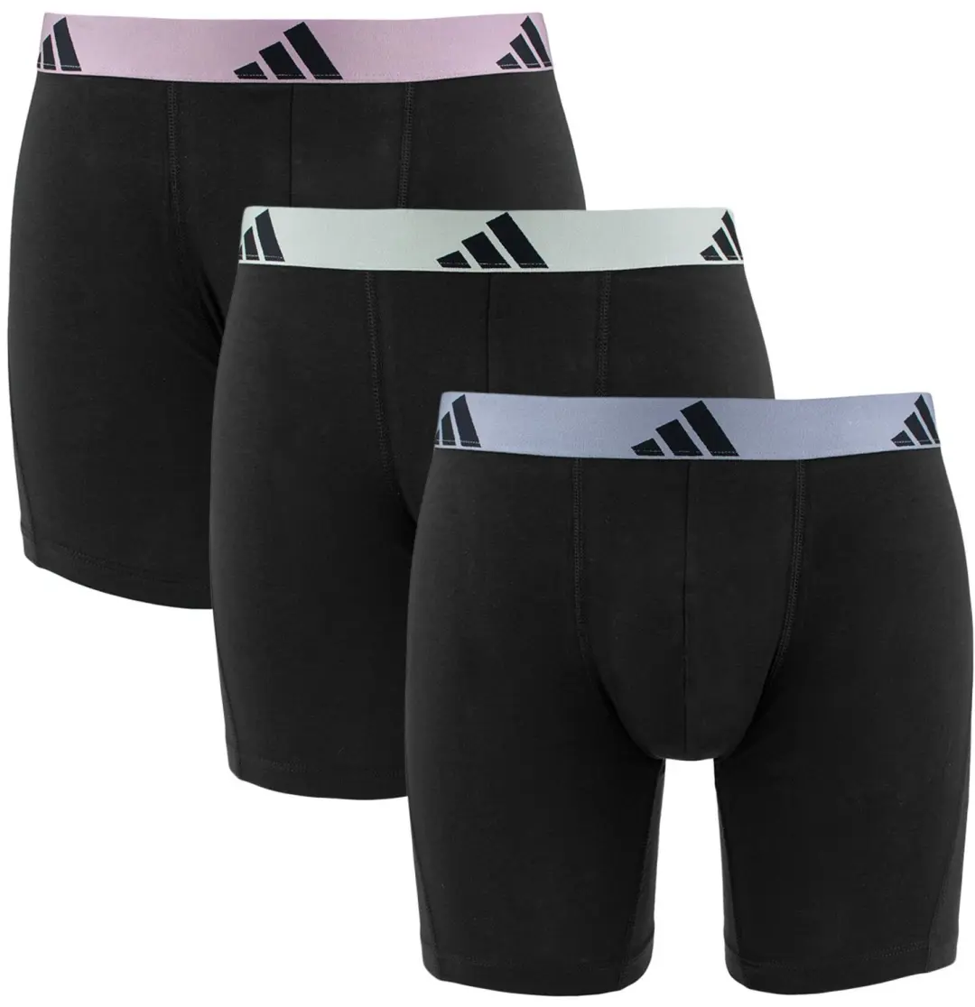 Adidas heren active flex 3P long boxers basic combi zwart