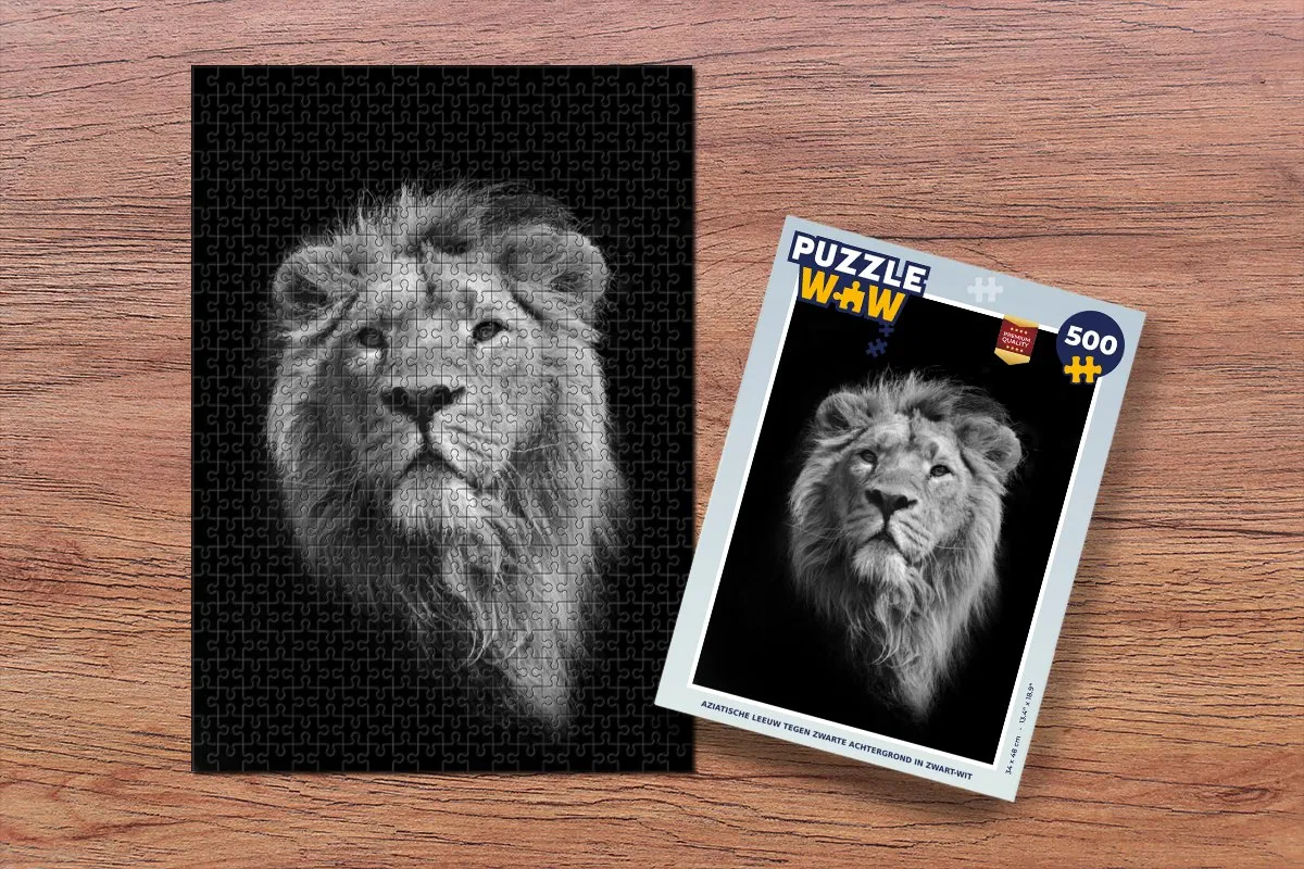 PuzzleWow Legpuzzel Aziatische Leeuw 500 Stuks - Multicolor