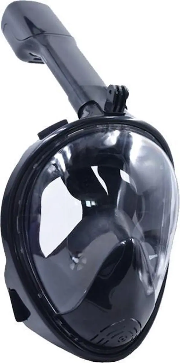 Snorkelmasker met Aansluiting voor Camera – Maat S/M – Zwart – Beslaat Niet