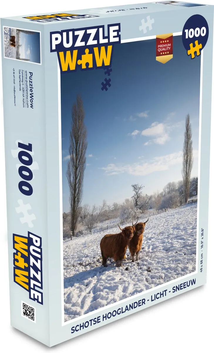 PuzzleWow Schotse Hooglander Legpuzzel 1000 Stuks