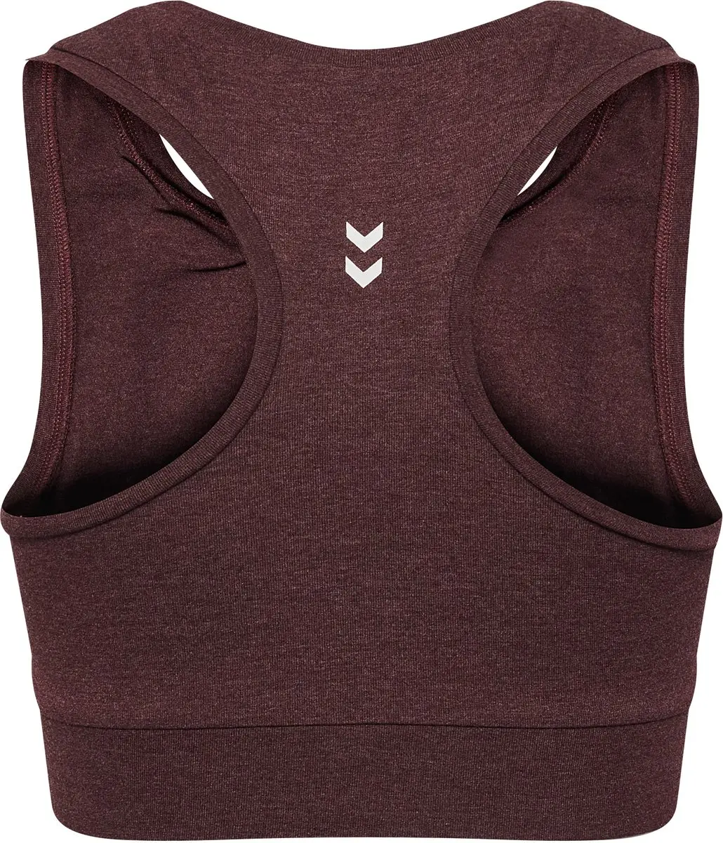 Hummel Pulse Logo Light Support Bra - Fudge Melange M - afbeelding 3 van 6