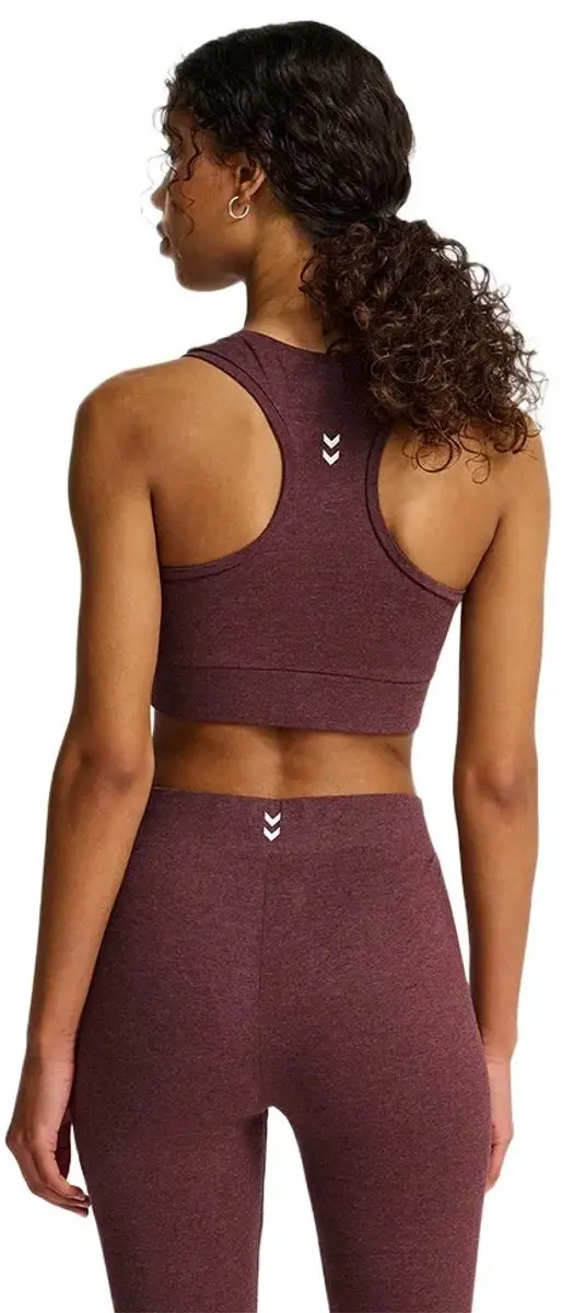 Hummel Pulse Logo Light Support Bra - Fudge Melange M - afbeelding 5 van 6