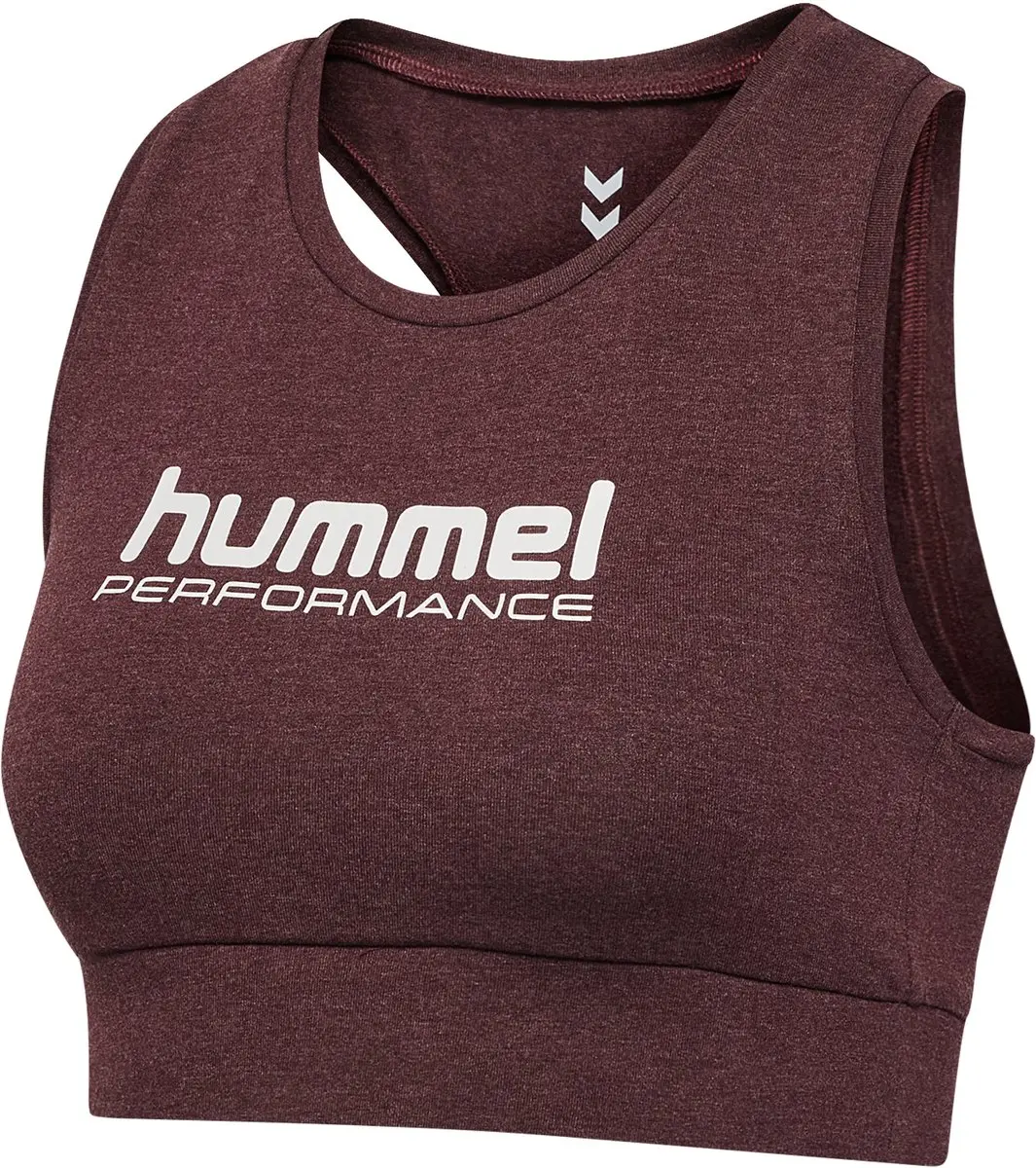 Hummel Pulse Logo Light Support Bra - Fudge Melange M - afbeelding 2 van 6