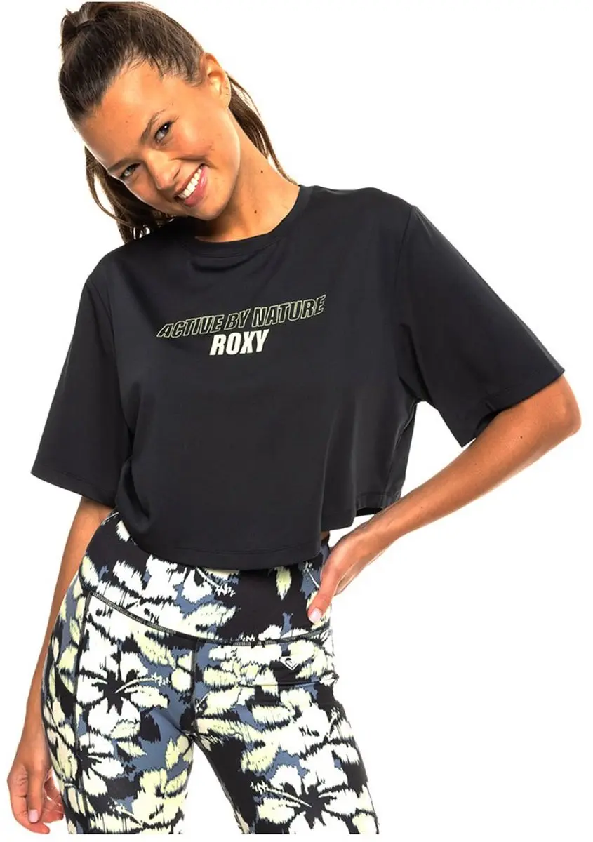 Roxy Beachboun Boxy Uv Korte Mouw T-shirt Zwart L Vrouw