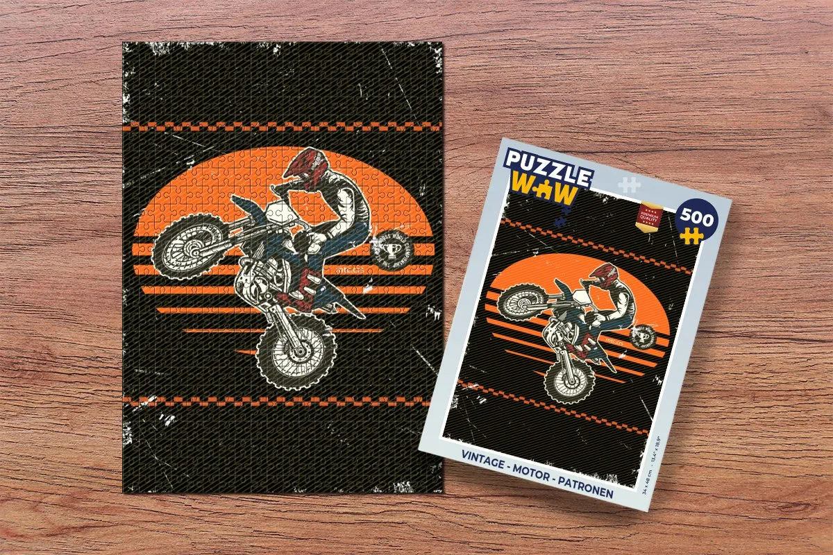 PuzzleWow Vintage Motor Legpuzzel 500 Stuks - Multicolor