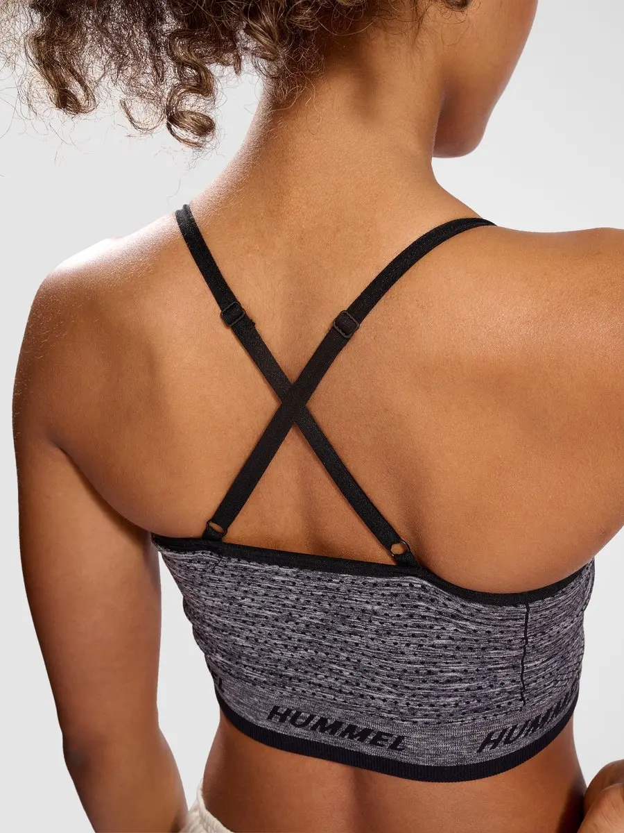 Hummel TE Cami Sportbeha - XS - Black Melange - afbeelding 5 van 6