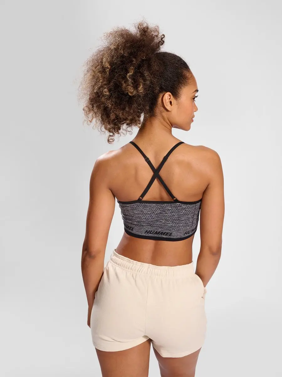 Hummel TE Cami Sportbeha - XS - Black Melange - afbeelding 6 van 6