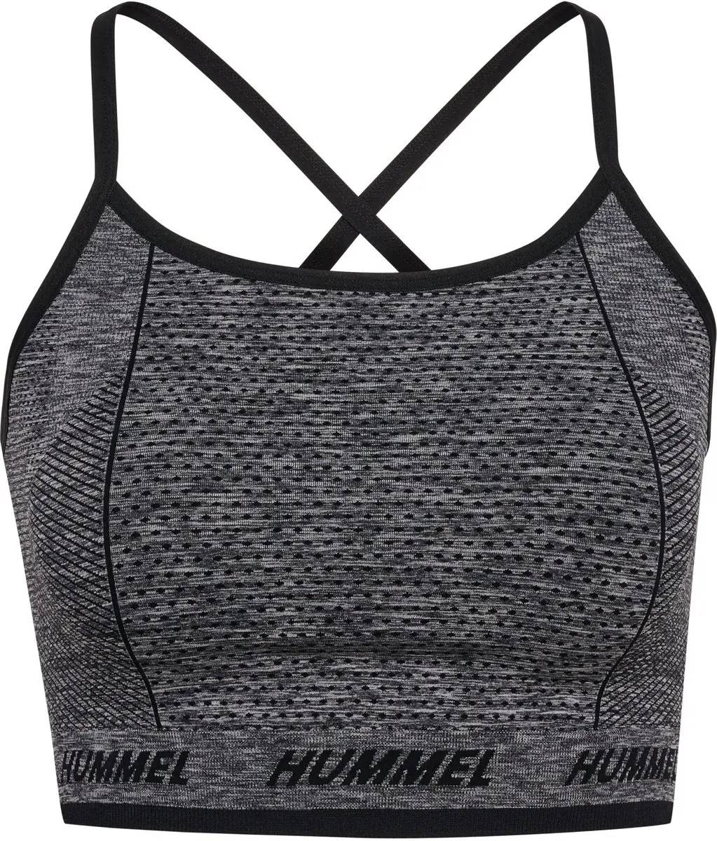 Hummel TE Cami Sportbeha - XS - Black Melange - afbeelding 3 van 6